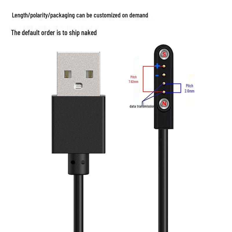 Smartwatch Charging Cable: 4P2P Pin, 2/4 Core, Magnetic Charger