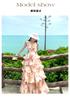 Chiffon printed lotus leaf edge pendulum dress long backless super fairy vacation dress real shot