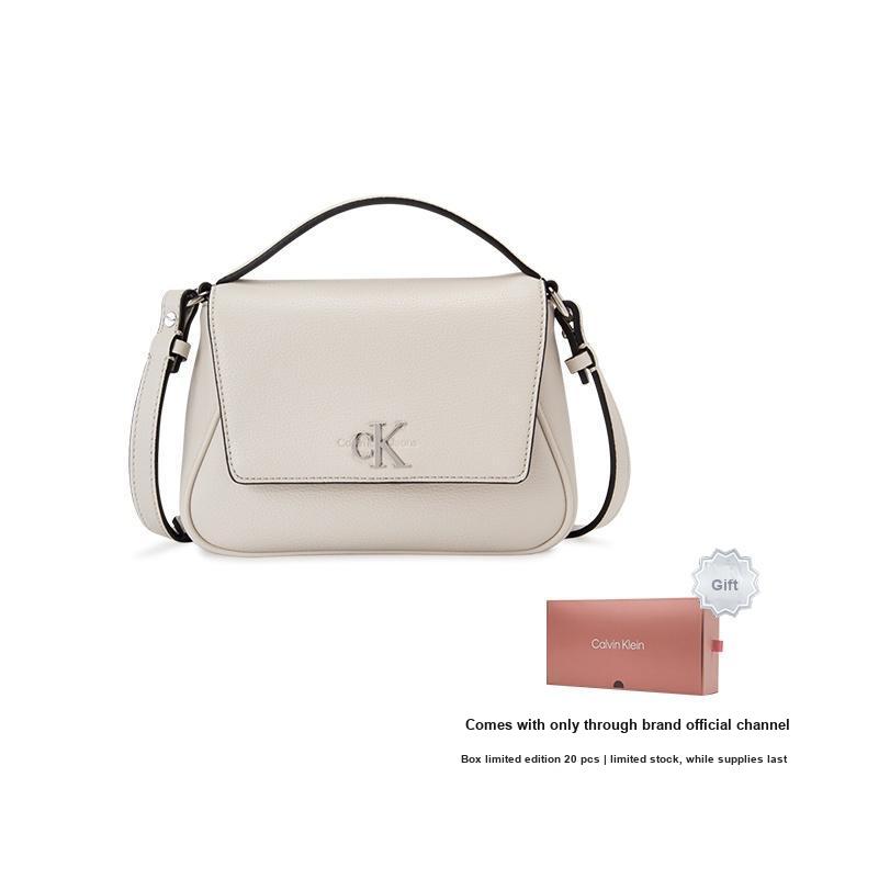 Calvin Klein Fashion Minimalist Metal Logo Detachable Shoulder Strap Flap Synthetic Leather Handheld Shoulder Crossbody Bag Women Bags DH3272-137