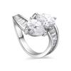 Ring - LUXENTER - Darbia - Brilliant Zirconia - Silver Finish - Width 16.6 Mm