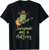 Was A Bullfrog Cowboy Frog Playing Guitar Graphic Tee Cotton Casual TShirt