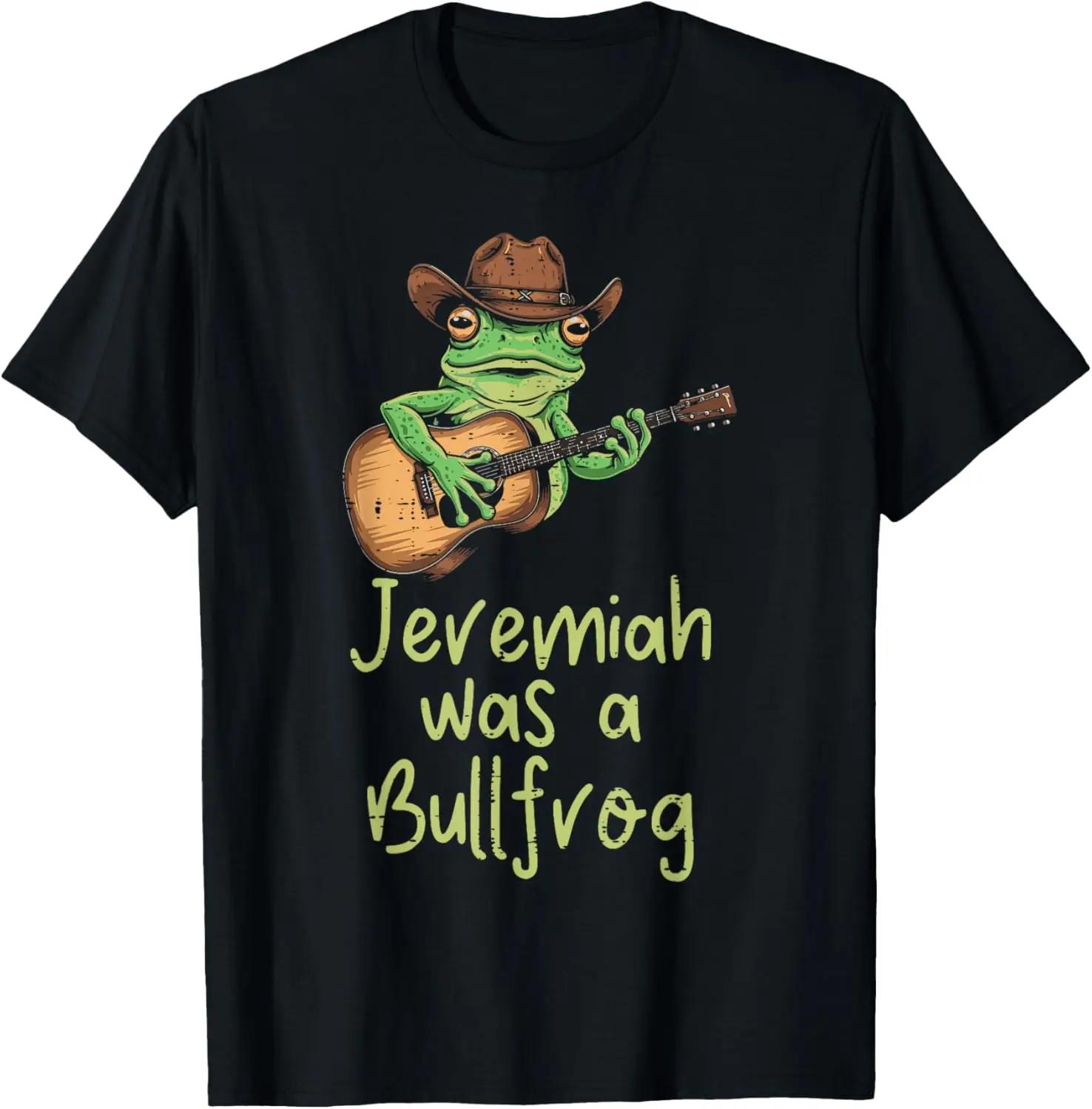 Was A Bullfrog Cowboy Frog Playing Guitar Graphic Tee Cotton Casual TShirt S