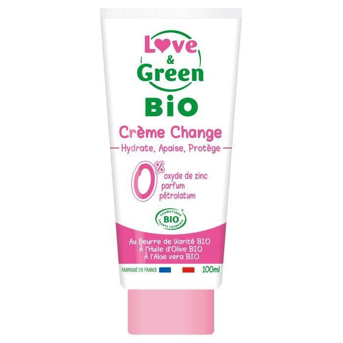 LOVE &amp; GREEN Crème Change Bio sans oxyde de zinc - 100 ml