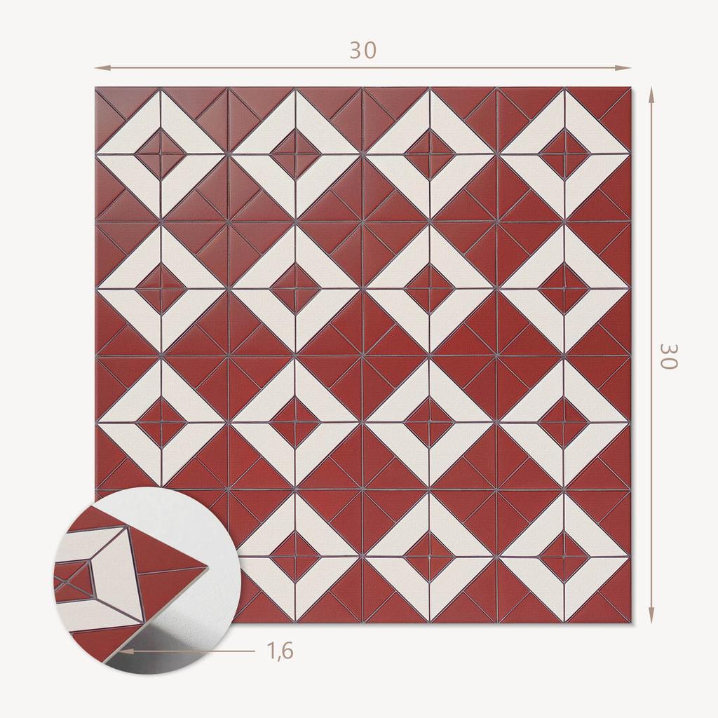 Package of PVC Tiles with Decor for Kitchen or Bathroom Geometric Patterns In a 9x30x30 Cm Layout