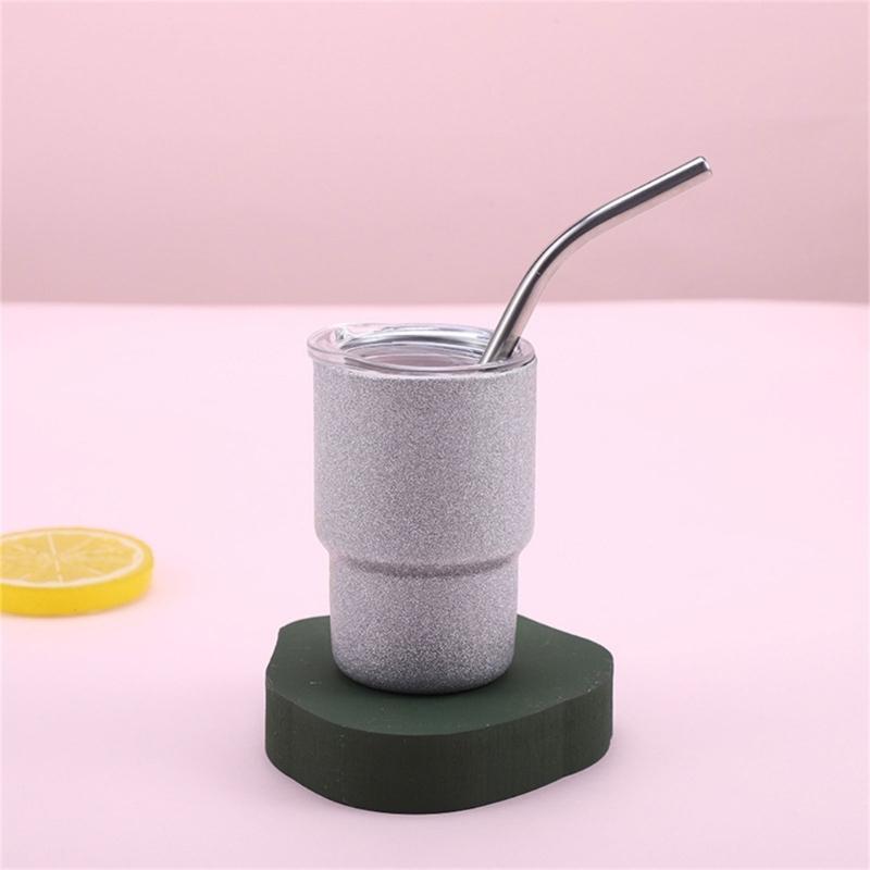 Unique Wine Cups Mini Mugs Stainless Steel Wine Cups Shot Glasses with Straw Perfect for Picnics Wine Tastings and Party