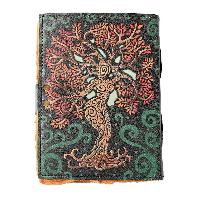 Handmade Leather Tree of Life Journal: Deckle Edge Paper