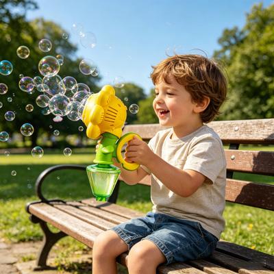 Automatic Torch Bubble Machine with LED Lights Adjustable Height Bubble Maker Rechargeable Automatic Blower for Outdoor Weddings Parties