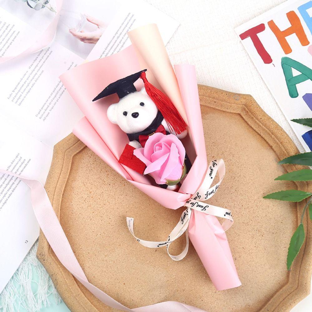 Oszałamiający Bukiet Niedźwiedzia na Ukończenie Szkoły Prezent Bukiet Doktora Niedźwiedzia Nowa Kreskówka Uroczy Niedźwiedź Dzień Nauczyciela