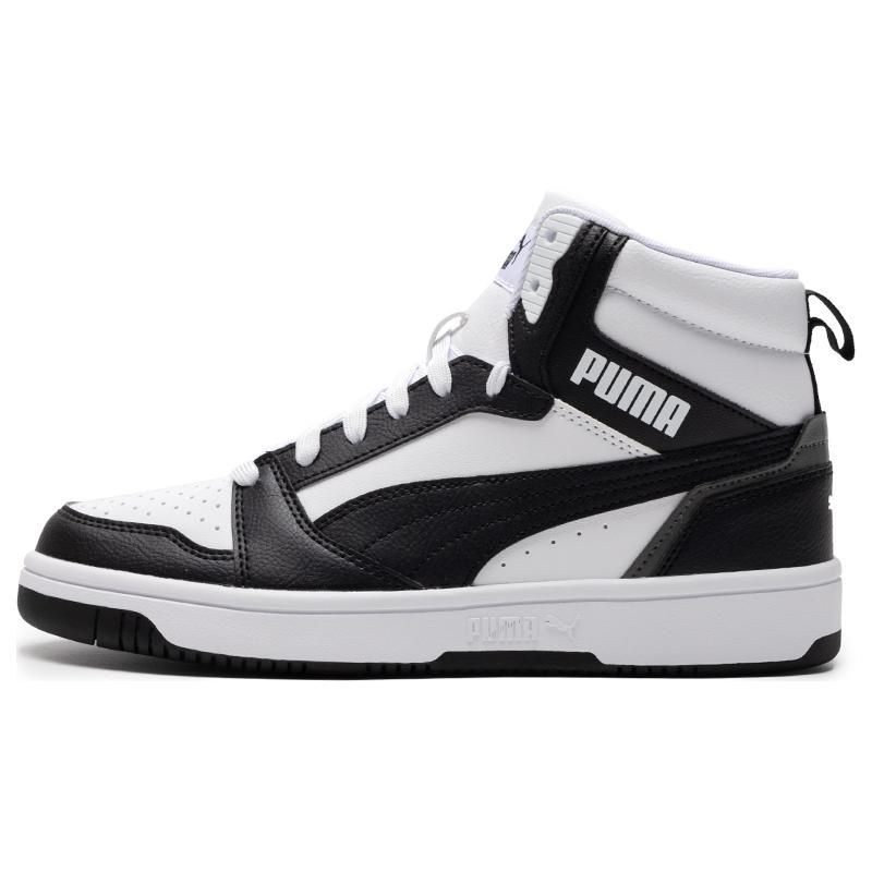 Puma Rebound V6 Versatile Durable Breathable Mid-Top Sneakers Unisex Sneakers White Black Fog-Gray 392326-01