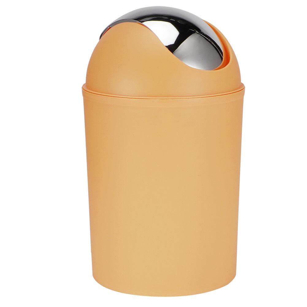 Mini Flip Lid Home Living Room Bedroom Desktop Bedside Plastic Trash Can Garbage BinOrange