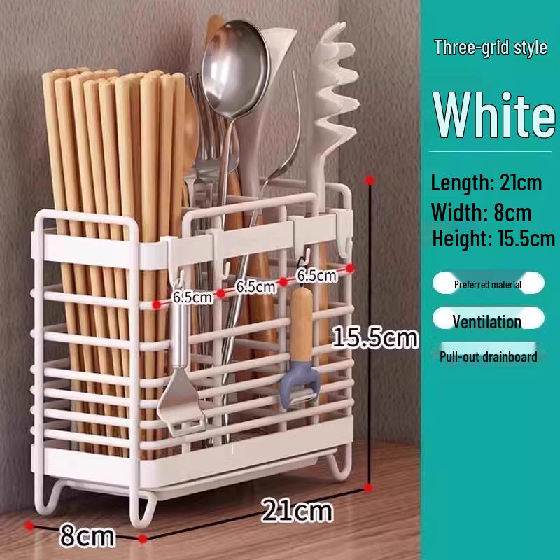 Stainless Steel Wall-Mounted Chopstick and Spoon Holder