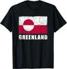 Greenland Flag Design Grunge Country Flag Greenland T-Shirt