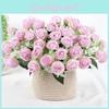Rose Artificial Flower Bouquet With Silk Material For Home Decoration Wedding