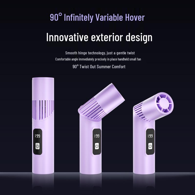 Portable Mini Lipstick Handheld Fan: Cross-Border, High-Speed, Folding, Rotating Fan for Outdoor Travel