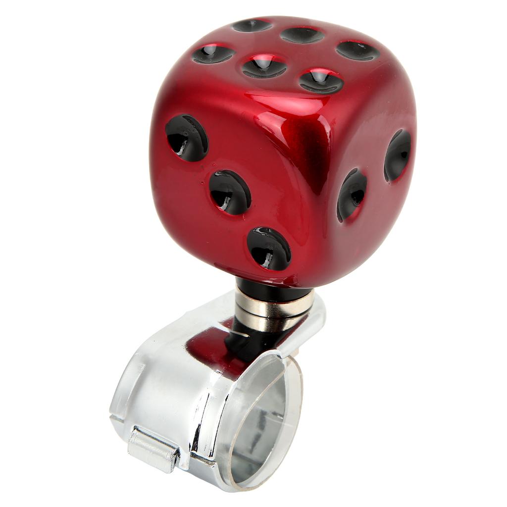 Dice Shape Car Steering Wheel Spinner Suicide Knob Labor Saving for Cars Trucks Tractors BoatsRed