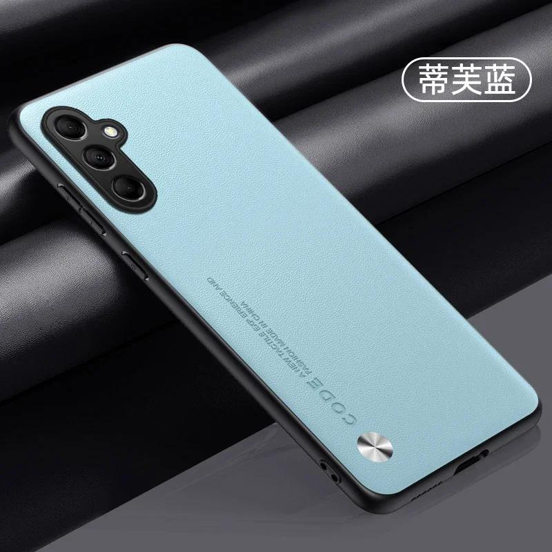 For Samsung M3 G M1 M Plain PU Leather Matte Case For Galaxy M34 A Silicone Ultra Thin Soft Frame Shookproof Bumper Cover