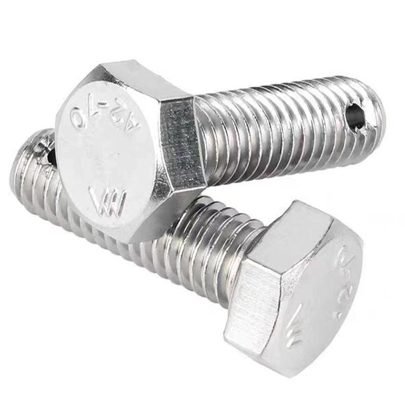 Šroub s šestihrannou hlavou z nerezové oceli 304 s otvorem, GB31.1, M6/M8/M10/M16