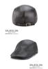 Unisex Genuine Leather Sheepskin Suede Flat Cap - Trendy Duckbill Beret for Spring, Autumn, and Winter