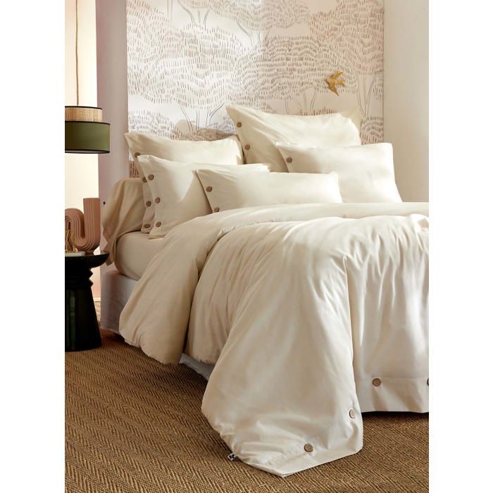 Housse de couette en percale 220 x 240 cm beige pampa Perrine