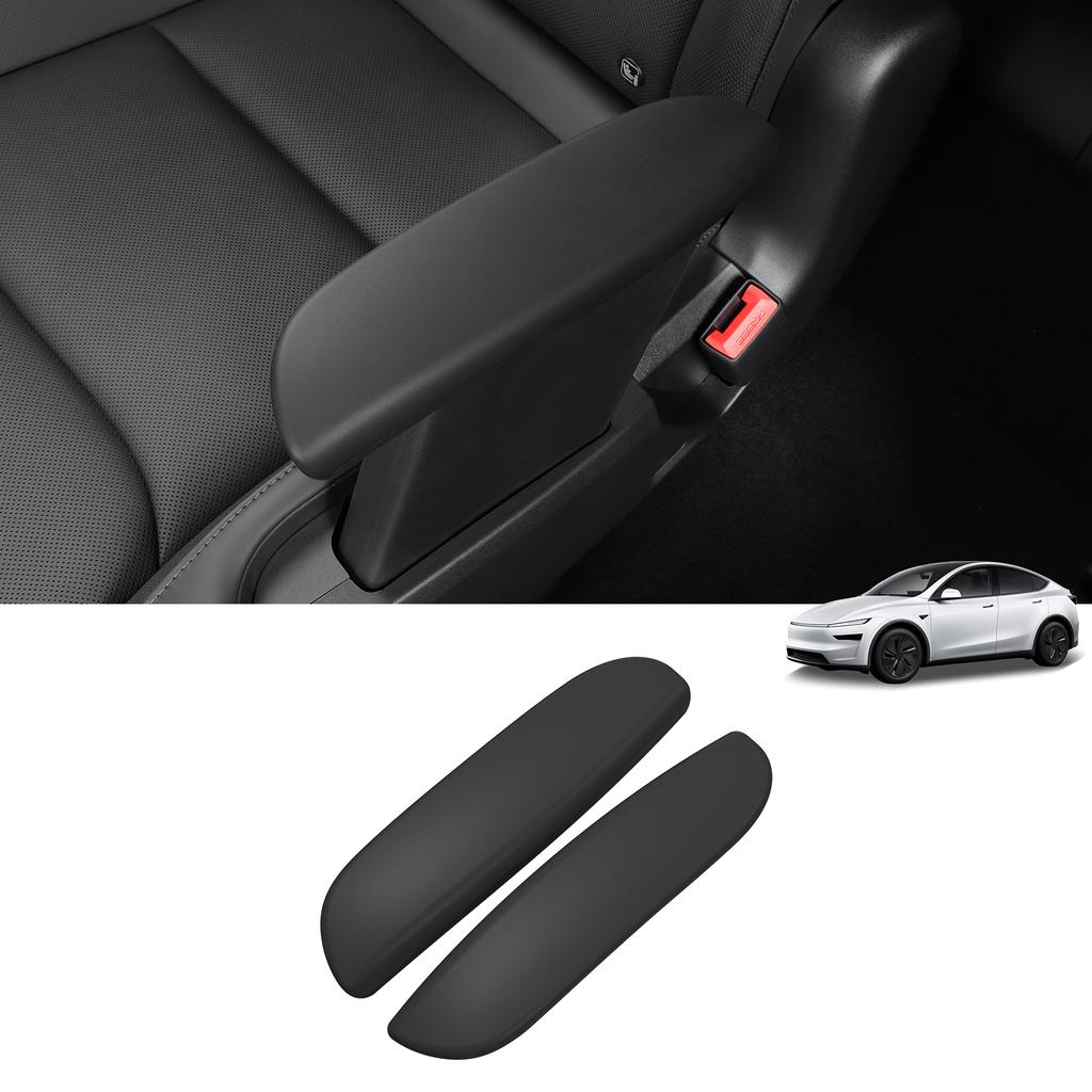 LUCKEASY for Tesla Model YL 6Seats 2025 2026 Car 2nd Row Electric Armrest Protective Cover Silicone Accessories Black