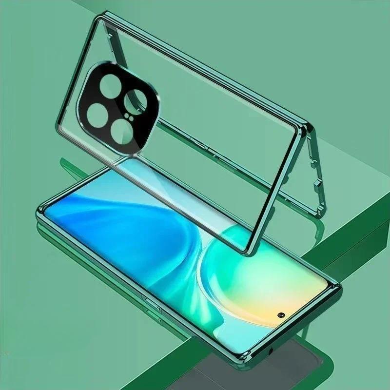 For VIVO IQOO Z10 Turbo Pro Double Sided Magnetic Adsorption Metal Tempering Glass Protection Cover For Z10turbo