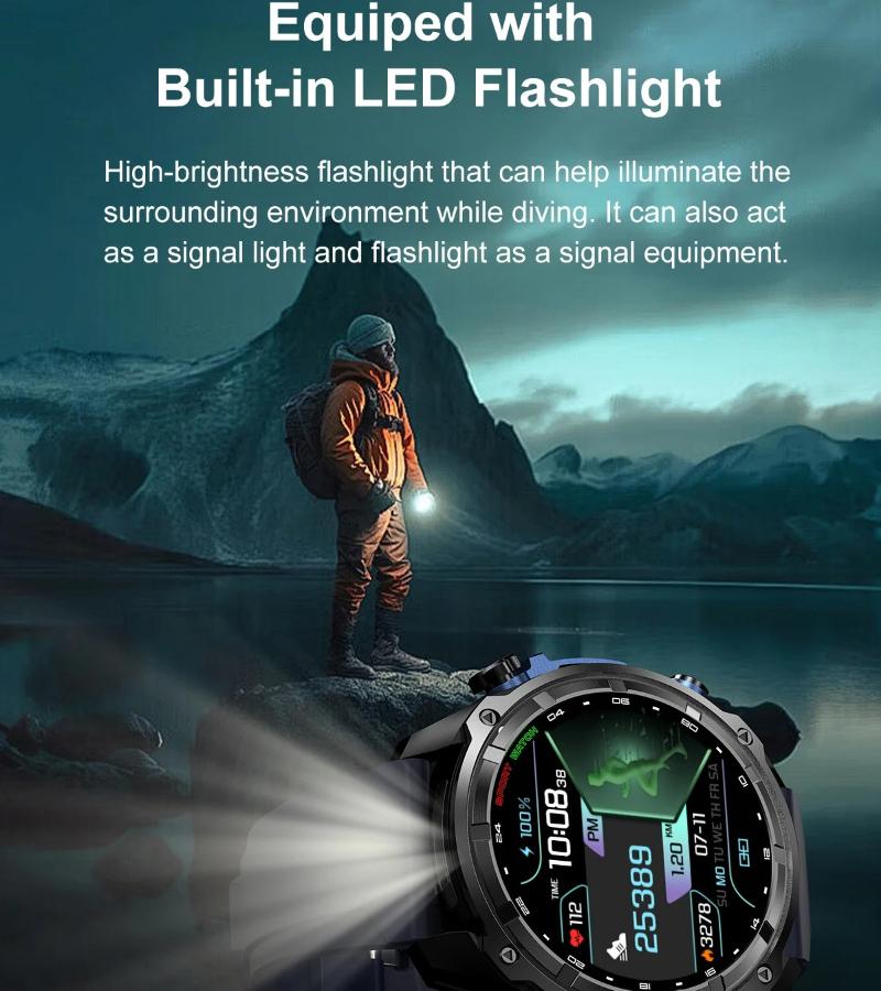 2026 Neue Herren Outdoor 1000mAh Bluetooth Akku GPS Karte Smartwatch Eingebauter 4GB Speicher AMOLED Uhr Bluetooth Anruf Wasserdicht Sport Smartwatch