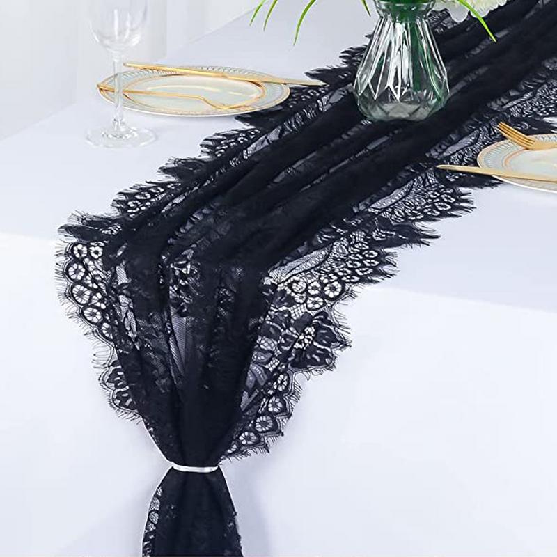 1Pc Elegant White Lace Table Flag Wedding Home Decor French Style Party