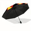 1pc Flame Pattern Automatic Open/close Folding Umbrella, Compact Portable Travel Umbrella, Durable Construction Yy250804126