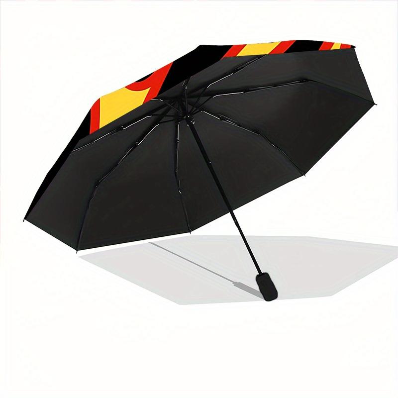 1pc Flame Pattern Automatic Open/close Folding Umbrella, Compact Portable Travel Umbrella, Durable Construction Yy250804126