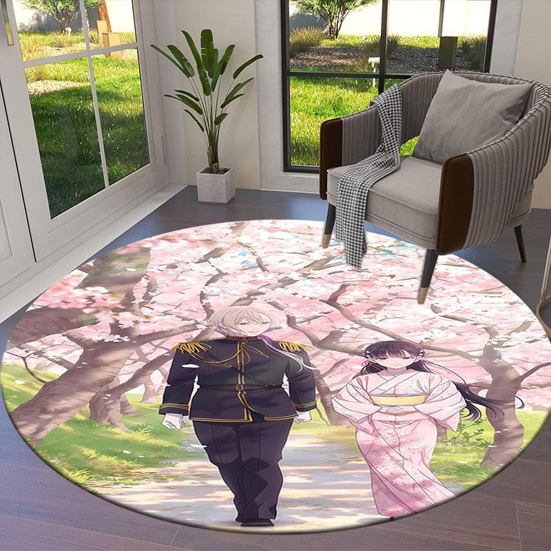 My Happy Marriage Round Area Rug,Carpet Rug for Living Room Bedroom Sofa Playroom Decor,Non-slip Floor Mat