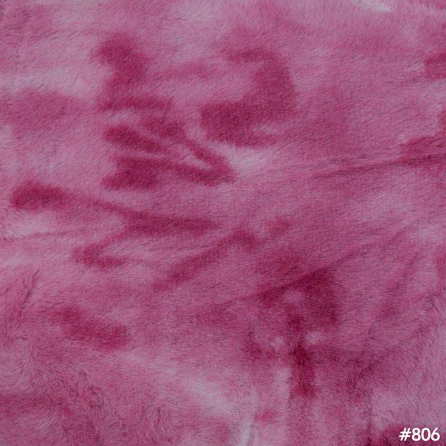 Colorful Tie-Dye Rabbit Fur Print Plush Fabric, 10mm - Ideal for Toy and Clothing Design