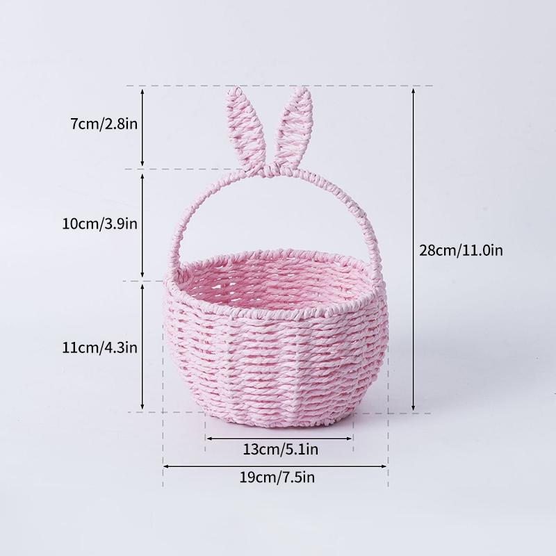 Rabbit Flower Basket for  Easter Cute Basket  Ear Basket Woven Gift Storage Holder Baskets Outdoor Picnic Baskets Flower Vase