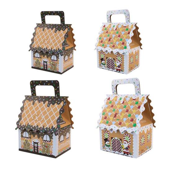 10Pcs Christmas Wonderland Cottage Gift Box Set Large 3D Pop-Up House Shaped Paper Candy Boxes Festive Holiday Party Favor Decor