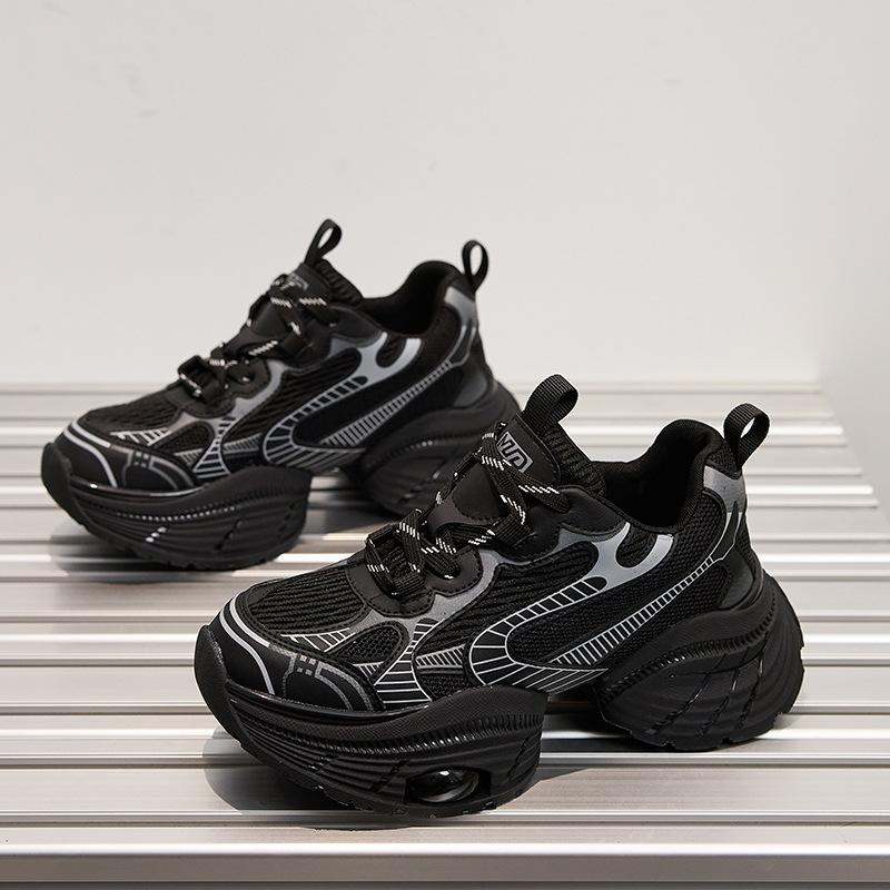 Small Size Platform Silver Fashion Dad Shoes Women's New Versatile Casual Shoes Heightening Lightweight Sports Shoes Trendy Shoes