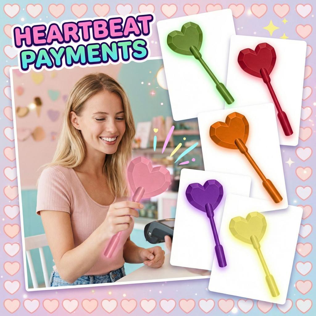 3D Printed Heart Shaped Payment Stick, NFC Card Kit Casing Model