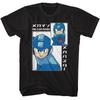 Mega Man Big And Small Rectangle Black Gaming Shirt