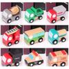 6pcs Set Kids Wooden Mini Cars Toy Cartoon Simulation Transportation Airplane Truck Model Montessori Education Toy Gift For Baby