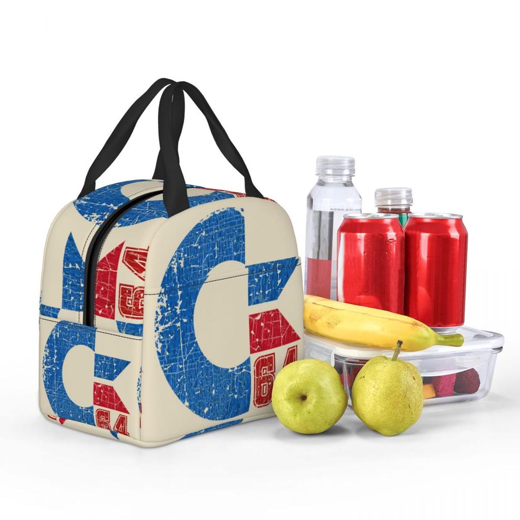 Commodore Circuits Amiga Logo Insulated Lunch Bag for Women Kids Portable Food Boxes Thermal Lunch Box Tote