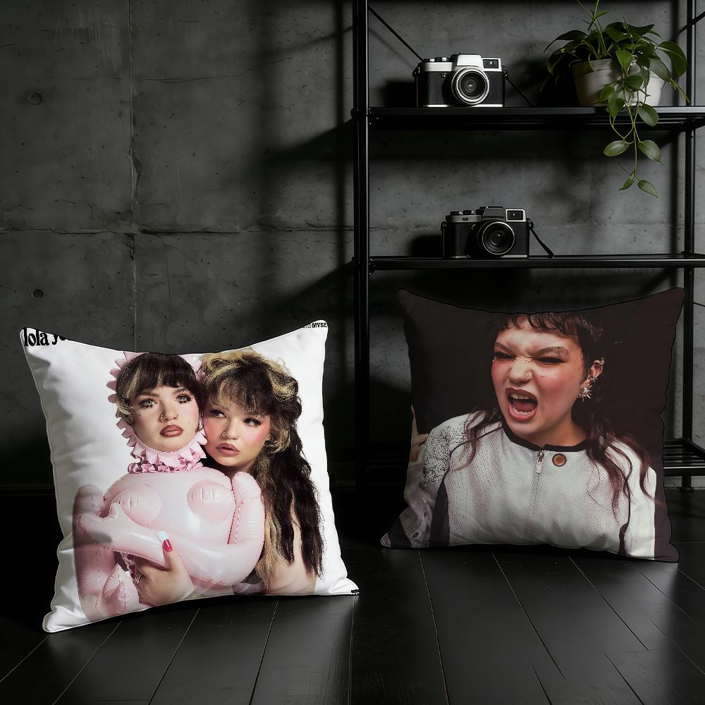 L-Lola Young Singer Cushion Cover Birthday Anniversary Gifts Double Sided Printed Zipper Cushion Cover Soft Skin Bedding