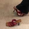 Luxus Designer Sommer Damen Sandalen Mode Eckige Zehenpartie Hoher Absatz Party Kleidschuhe Zapatos De Mujer