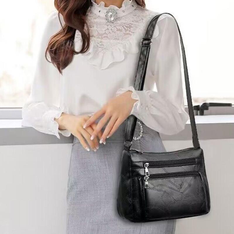 Lightweight soft bag Multi-layer new single shoulder crossbody bag Large capacity women's bag