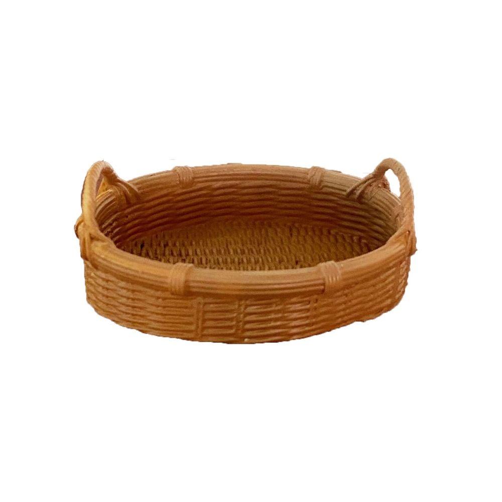 

Resin Miniature Storage Basket 1/6 1/8 Scale Dolls Basket with Handle Doll House 2