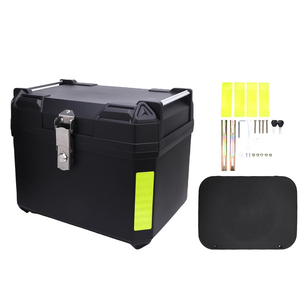 60L Universal Motorcycle Rear Case Water Proof ABS Motorcycle Rear Top Box Anti Impact PU Leather