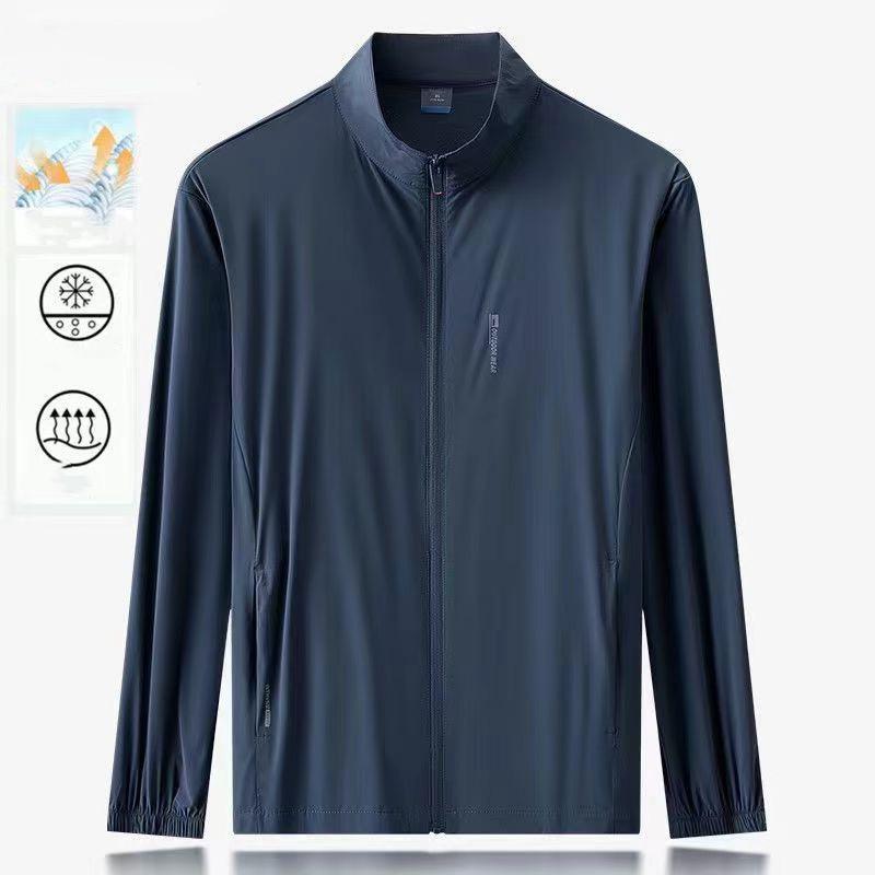 Ice Silk Sunscreen Clothing Men's Summer Jacket Anti-ultraviolet Outdoor Thin UPF50+ Sunscreen Clothing Men's 8XL