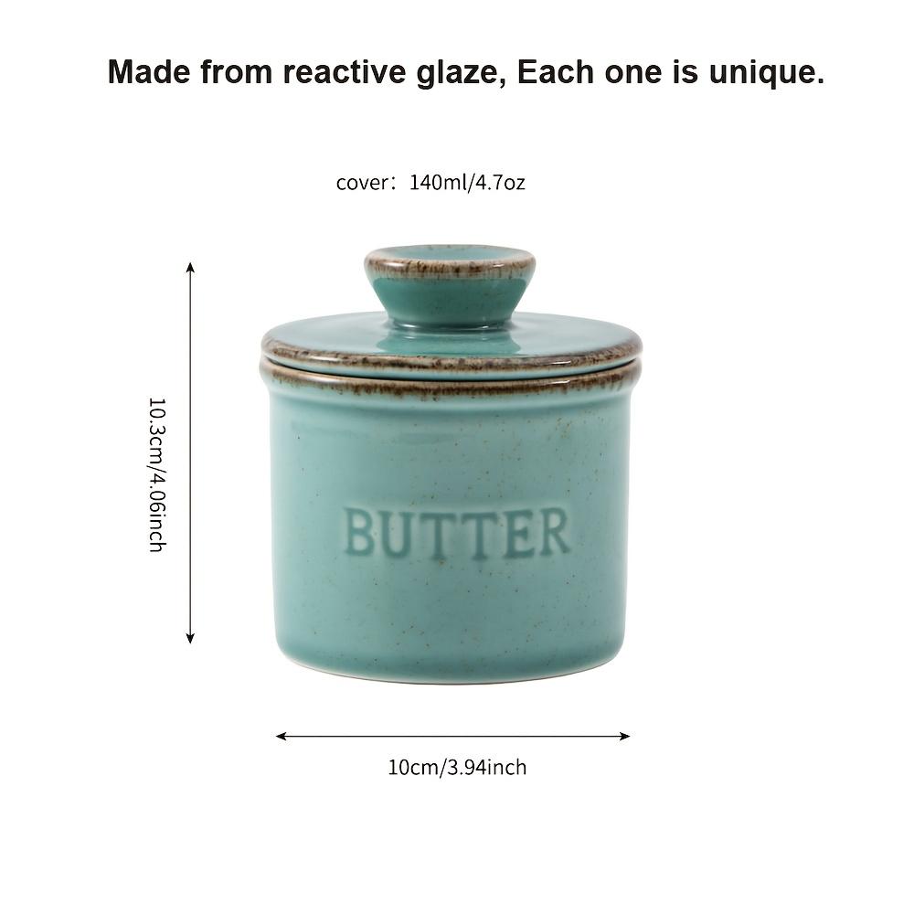 1pc ceramic yellow oil tank, unique kiln turned ceramic butter dish with lid, countertop butter storage tank зелёный
