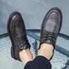 Men's Quality Leather Shoes British Business Lace Up Fashion Black Split Leather Shoes Men Moccasin