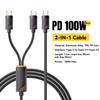 ESSAGER Type-C To Type-C1 + Type-C2 Data Cable E-Marker Chip PD 100W Fast Charging Cable 1.2m
