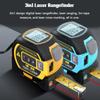 3 In 1 Laser Distance Meter Area Measuring Laser Tape Measure LCD Digital Display Laser Rangefinder With Stainless 5m Tape Ruler