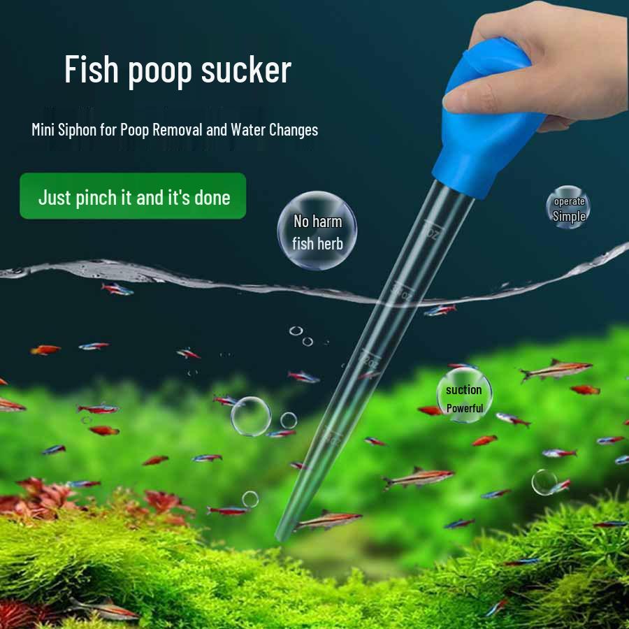 

Compact Aquarium Siphon & Feeder: Fish, Shrimp, Turtle Cleaner Green bulb (28cm)