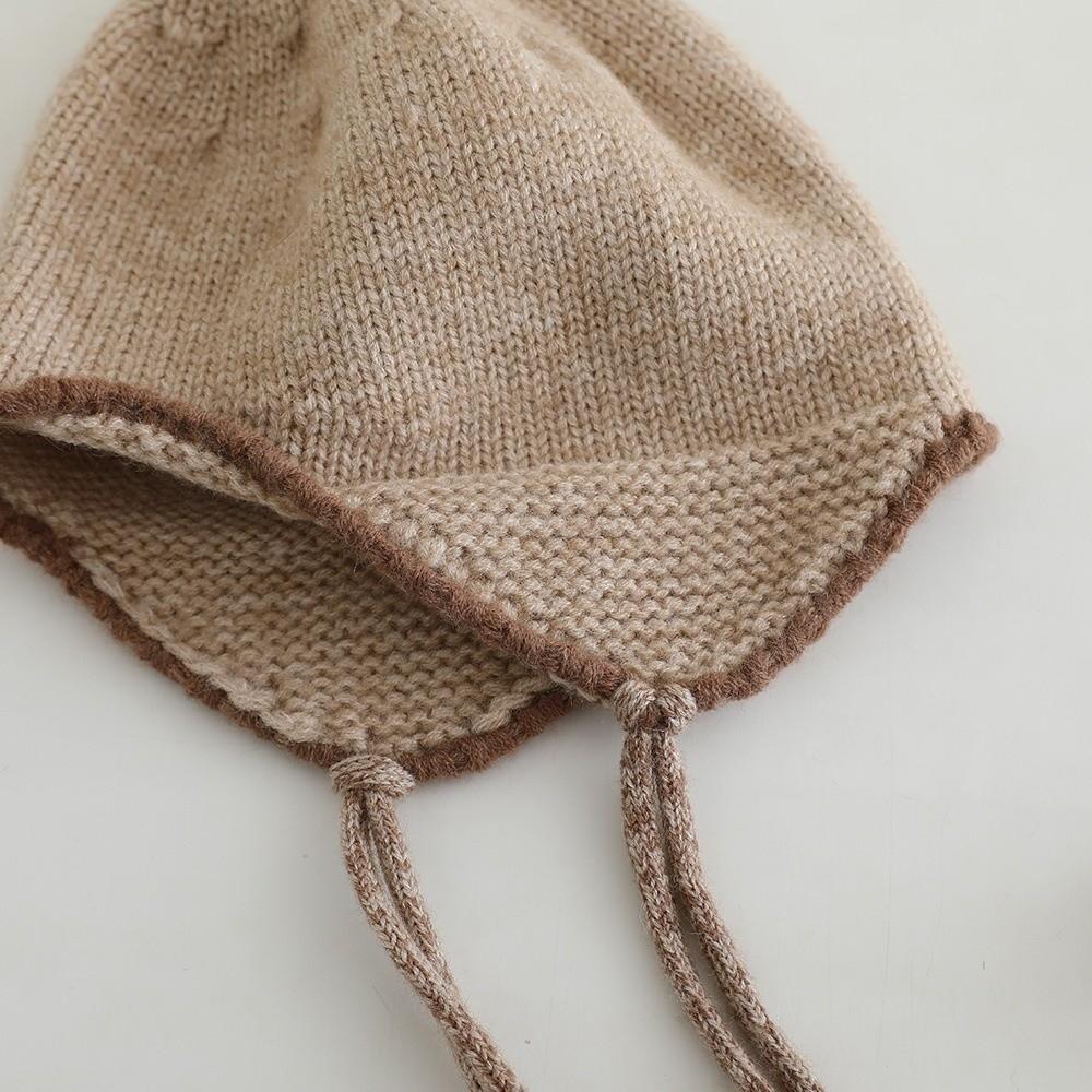 Winter Baby Beanie Cap Tassel Ear Protection Hat Sweet Baby Knitted Cap  Kids